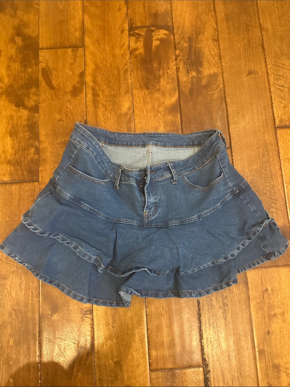 Blue Women's Denim Skirt - Large - Picture 3 of 5